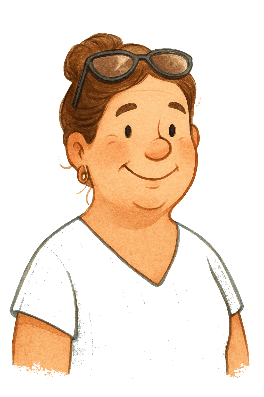 Carolyn, Helena's fun aunt, as a storybook character